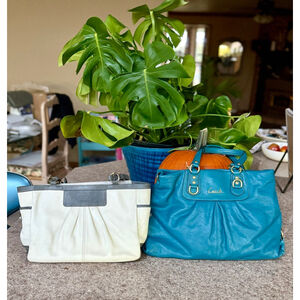 Coach White Gray Gallery Leather‎ Tote Bag One Size